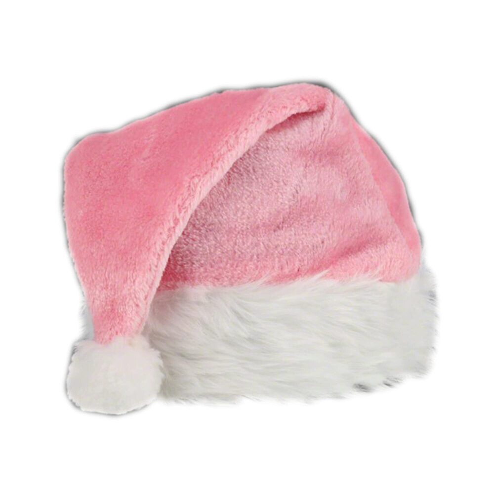 5182 Pink Stylish Fluffy Fur Santa Christmas Plush Hat